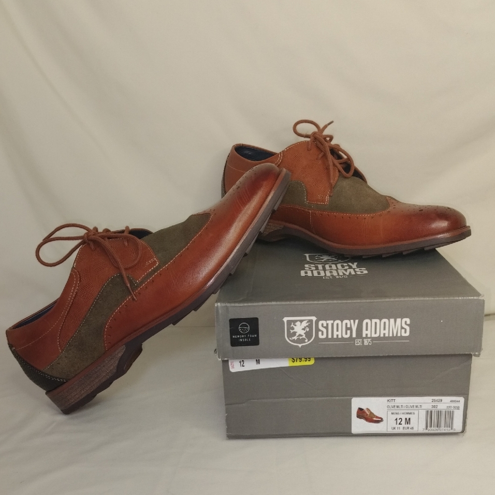 Stacy Adams Men's Brown and Olive Derby Shoes